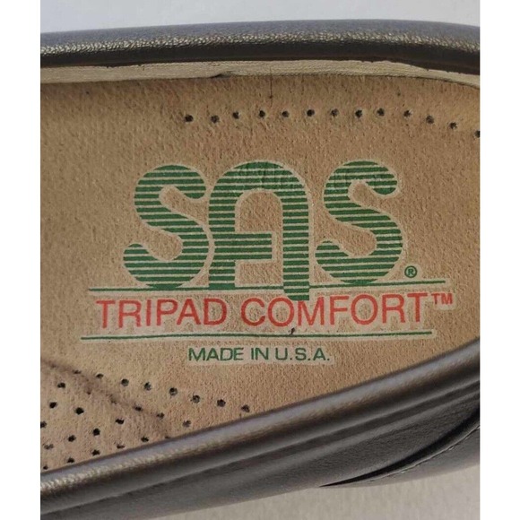 SAS Tripad Comfort Women’s Pewter Leather Slip On Penny Loafer Shoes Sz 7N - Picture 4 of 7